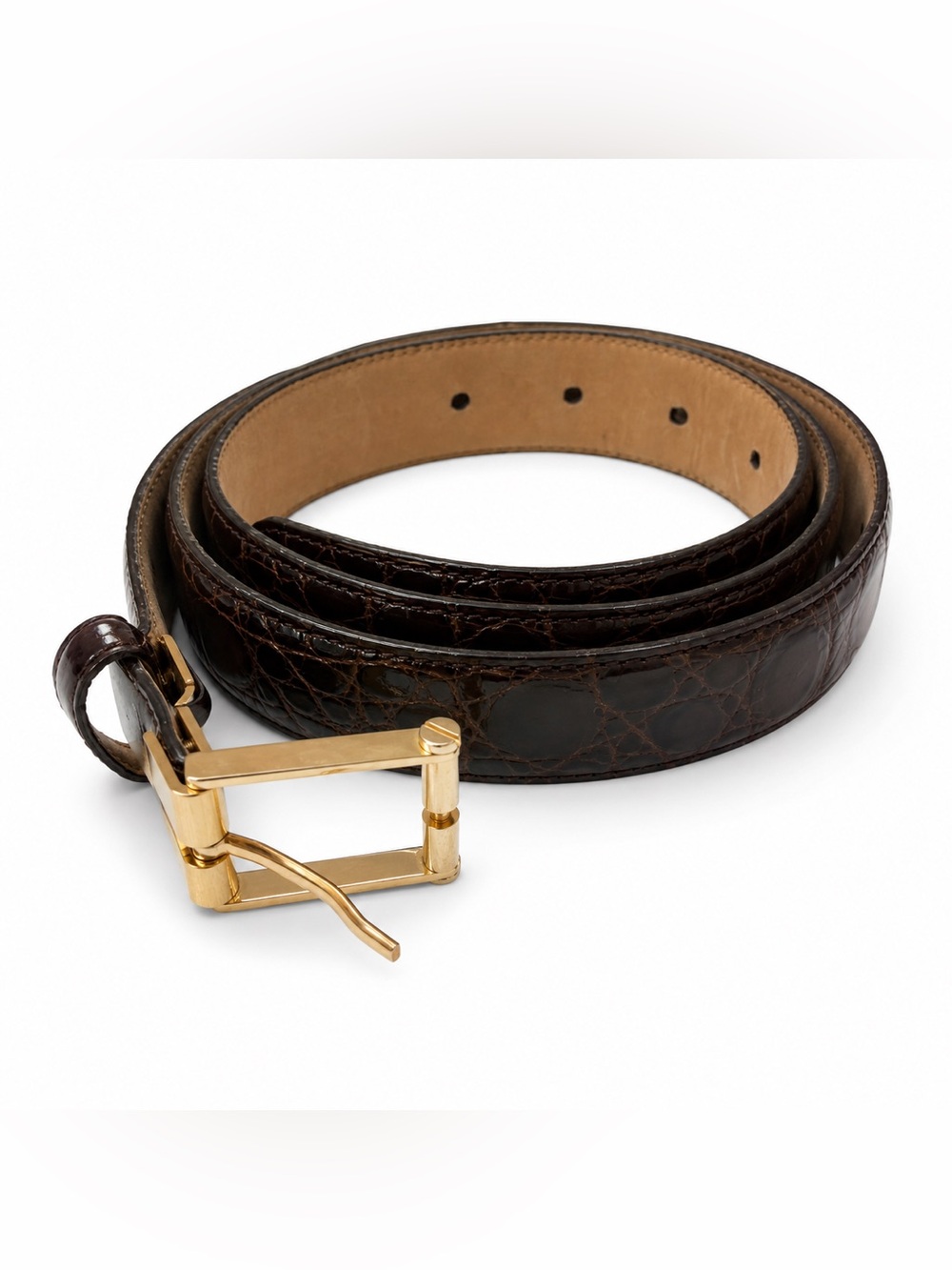 Vintage Bally Genuine Crocodile Leather Belt Size 36